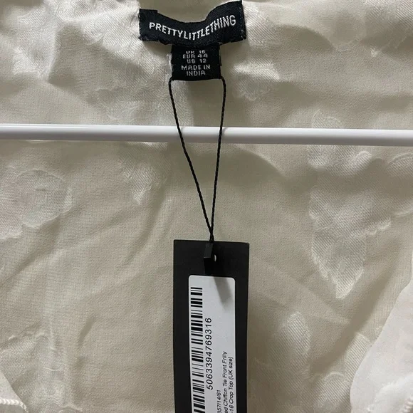 PrettyLittleThing Cream Ruffle Blouse - Picture 2 of 4